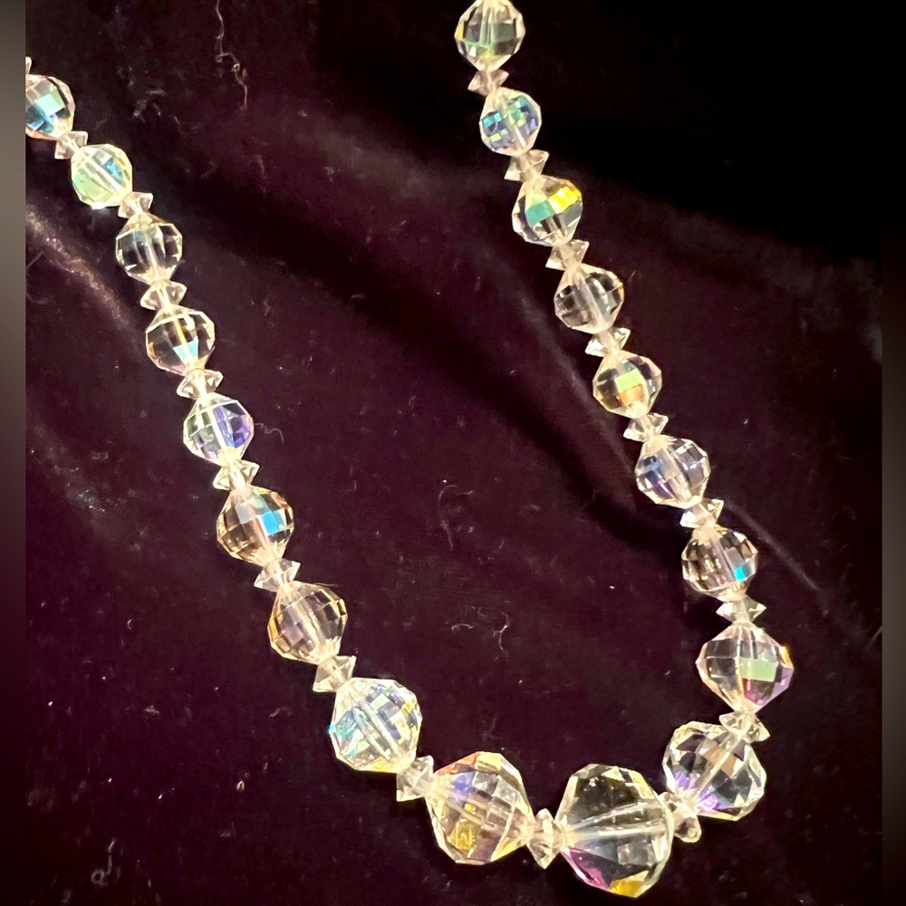 Vintage 18” Laguna Laguna Aurora Borealis Crystal Necklace